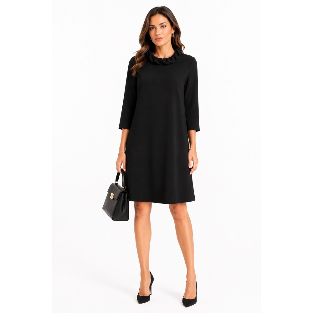 Pomander Place Tuckernuck Ruffle Neck A-Line Tie Back Shift Mini Dress Sz Small